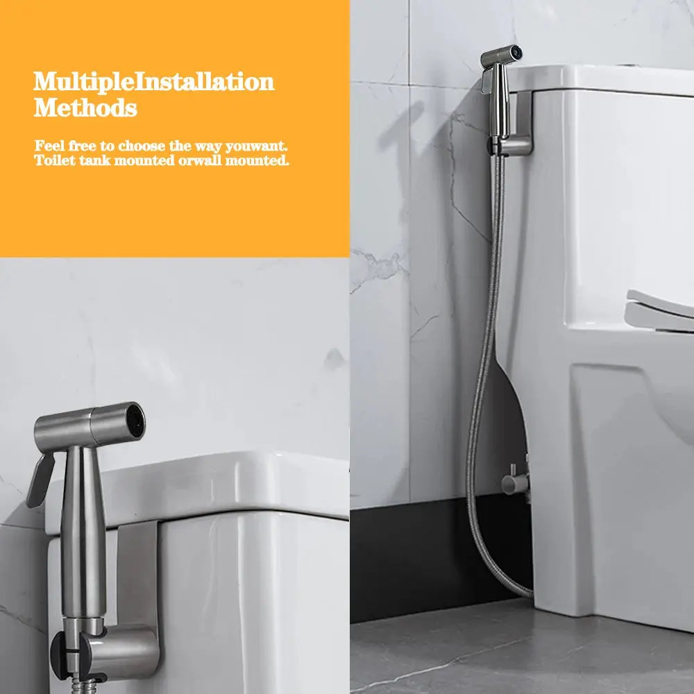 Stainless Steel Handheld Bidet Sprayer Set – Premium Self-Cleaning Bathroom Faucet Noels Strive