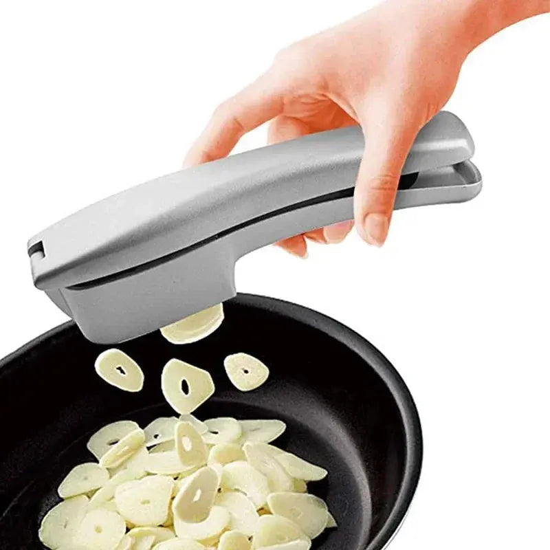 Professional 2-in-1 Zinc Alloy Garlic Press & Slicer – Manual Kitchen Gadget for Home Noels Strive