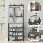 Multi-Layer Floor-Standing Shoe & Coat Rack – DIY Storage Organizer for Entryway Noels Strive