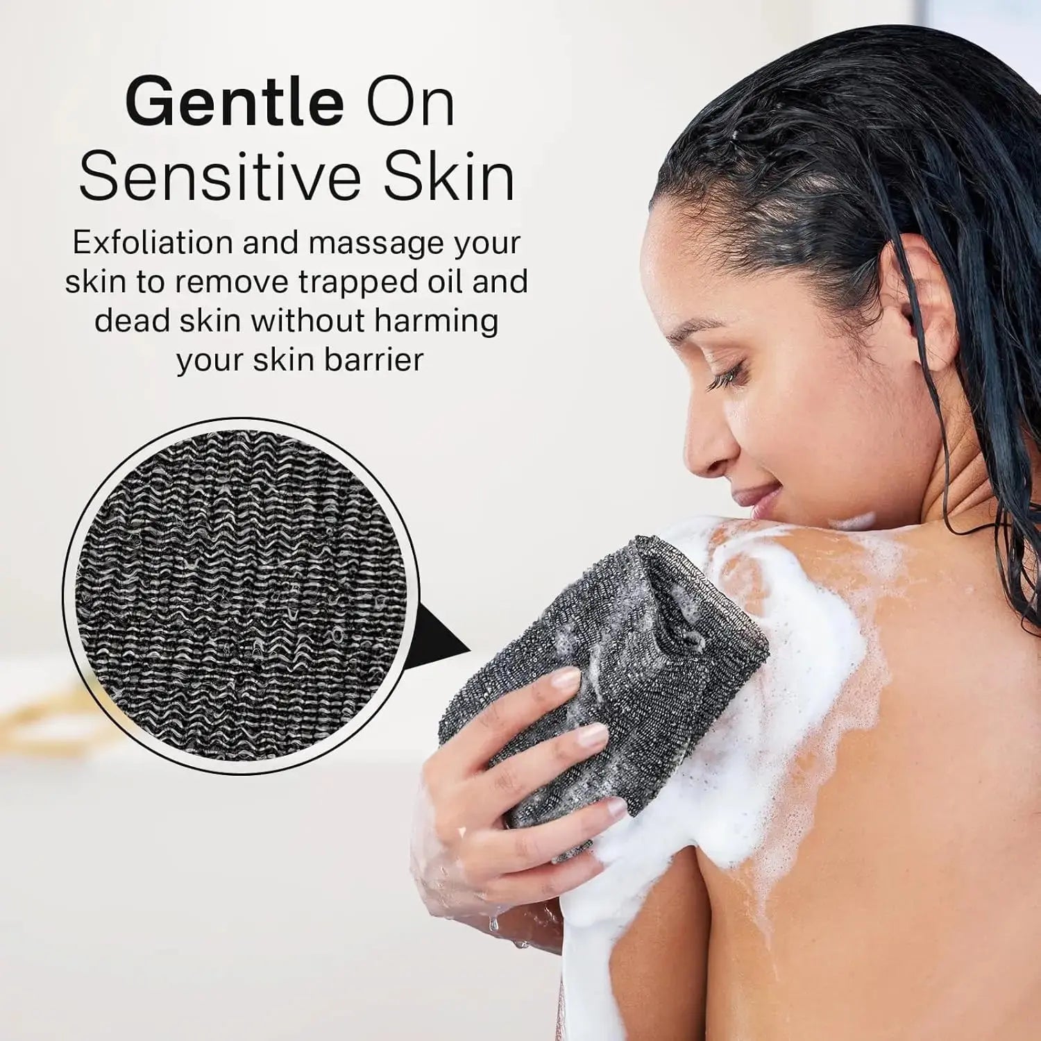 Soft Exfoliating Scrub Bath Towel – Back Scrubber & Cleansing Cloth for Body Care Noels Strive