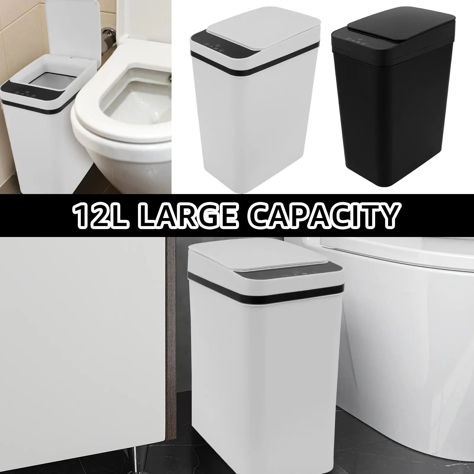 Smart 12L Touchless Infrared Trash Can – Waterproof Automatic Bin for Kitchen & Bath Noels Strive
