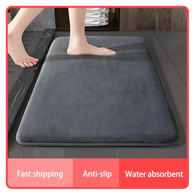 Super Absorbent Coral Velvet Bath Mat – Non-Slip Soft Floor Mat for Bathroom & Entry Noels Strive