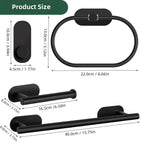 Premium 4-Piece Brushed Nickel Bathroom Set – 304 Stainless Steel Towel Bar & Hardware Noels Strive