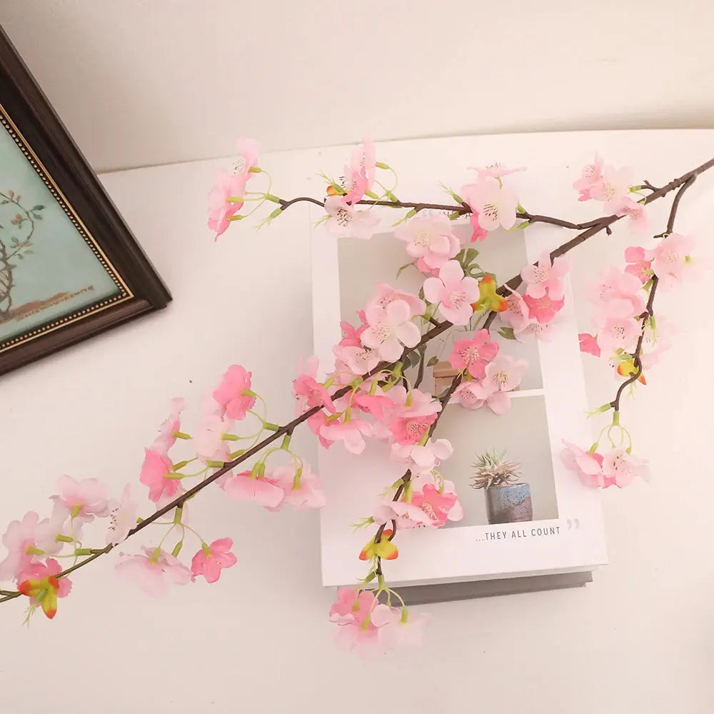 109cm Artificial Silk Cherry Blossom Branch – Long Stem Wedding & Event Wall Decor Noels Strive