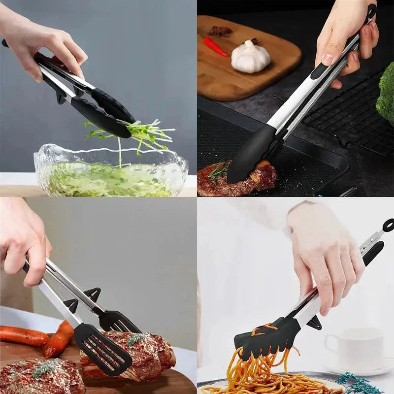Premium Silicone Kitchen Tongs – Non-Stick Heat Resistant Serving Tongs for BBQ & Salad Noels Strive