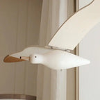 Handcrafted Natural Wood Flying Seagull - Hanging Mobile Decor for Nursery & Kids Noels Strive
