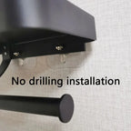 Nail-Free Aluminum Toilet Paper Holder – Wall Mounted Storage Shelf for Modern Bathrooms Noels Strive