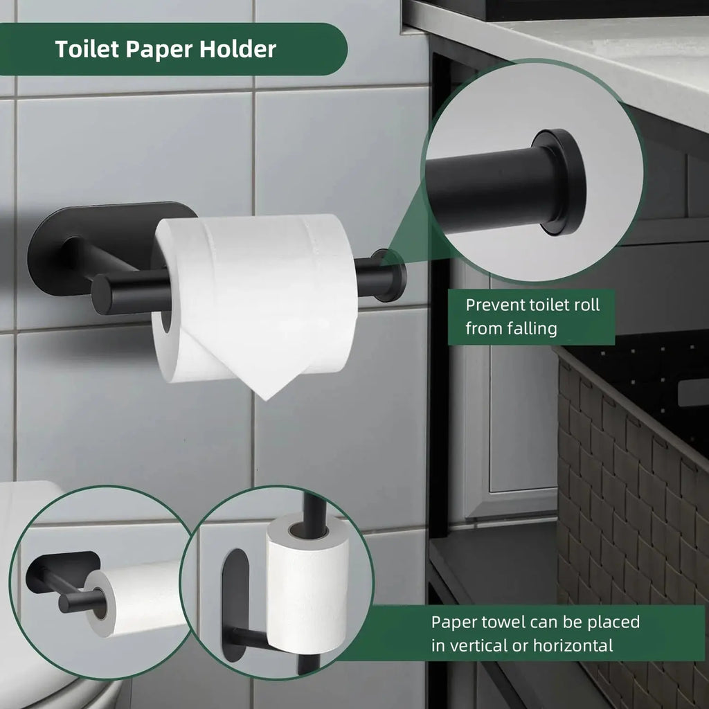 Premium 4-Piece Brushed Nickel Bathroom Set – 304 Stainless Steel Towel Bar & Hardware Noels Strive