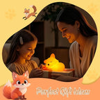Rechargeable Squishy Silicone Fox Night Light – Dimmable Bedside Lamp for Nursery Noels Strive