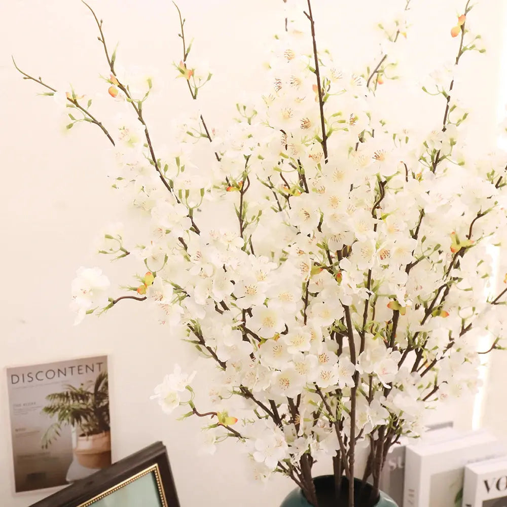 109cm Artificial Silk Cherry Blossom Branch – Long Stem Wedding & Event Wall Decor Noels Strive