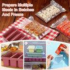 6-Piece Silicone Freezer Tray Set – BPA-Free 1/2 Cup Food Storage Molds with Lids Noels Strive