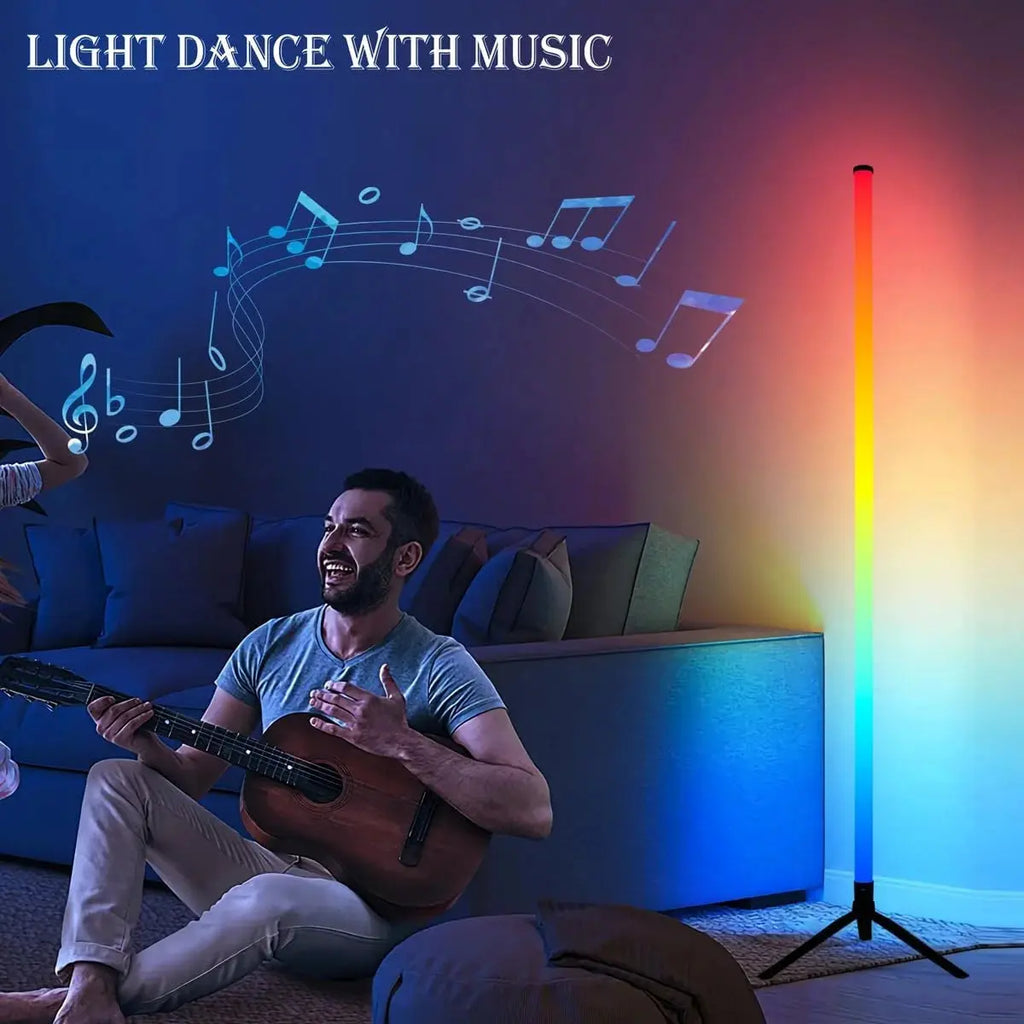Smart APP Control Corner Floor Lamp – RGB Music Sync Standing Light for Living Room Noels Strive