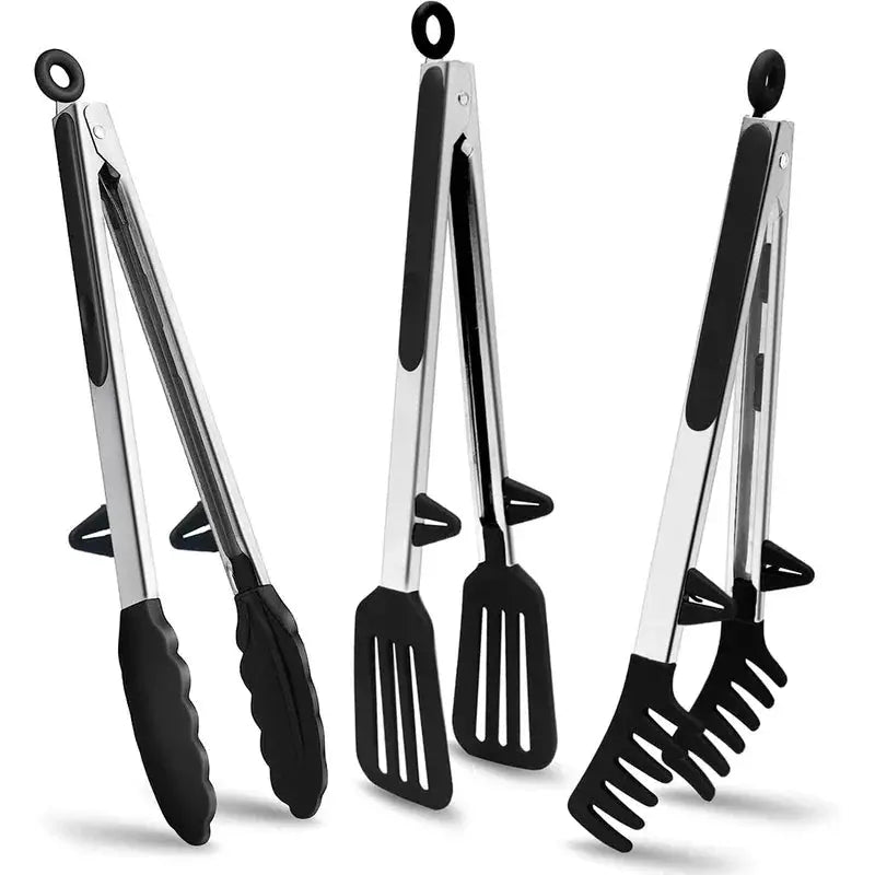 Premium Silicone Kitchen Tongs – Non-Stick Heat Resistant Serving Tongs for BBQ & Salad Noels Strive
