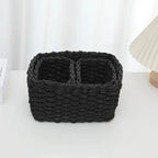 Handmade 3-Piece Woven Paper Rope Baskets – Decorative Round Storage Home Noels Strive