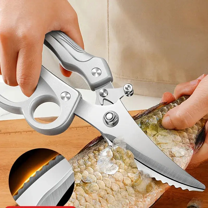 Professional Heavy-Duty Kitchen Shears – Spring-Loaded Poultry & Bone Snips Noels Strive