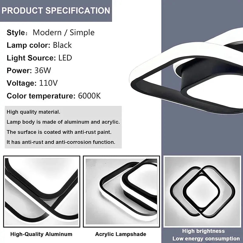 Modern Geometric LED Ceiling Light – Minimalist Aisle & Corridor Accent Lighting Noels Strive