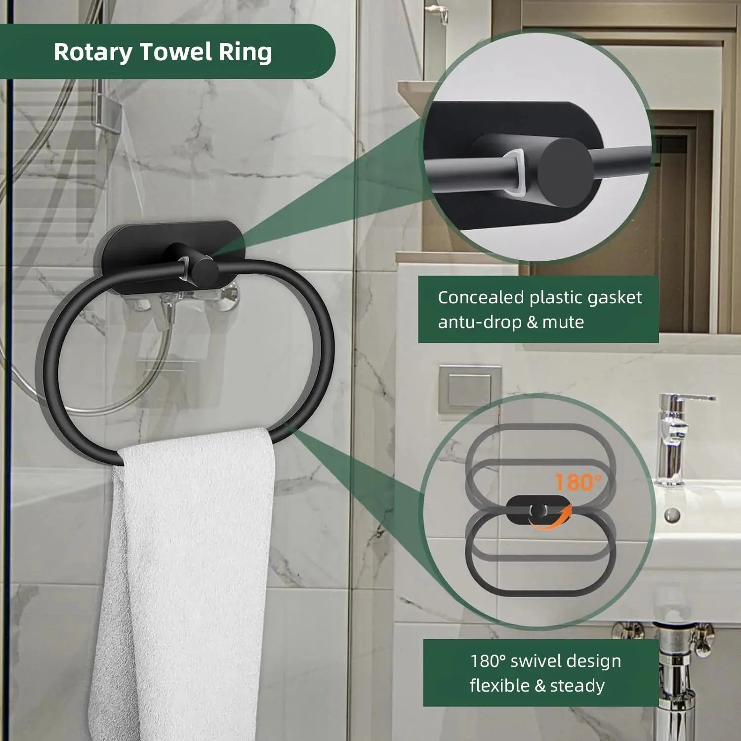 Premium 4-Piece Brushed Nickel Bathroom Set – 304 Stainless Steel Towel Bar & Hardware Noels Strive