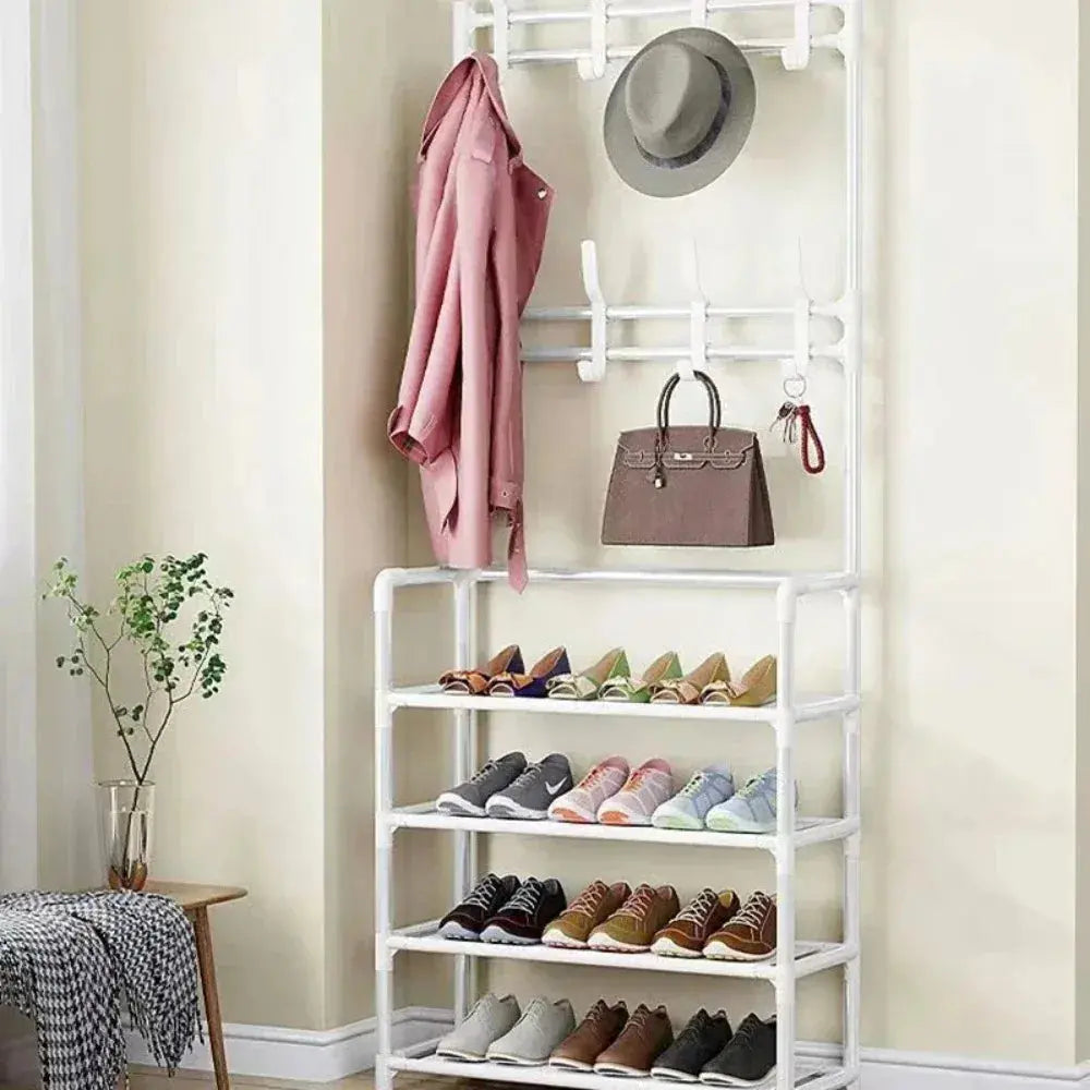 Multi-Layer Floor-Standing Shoe & Coat Rack – DIY Storage Organizer for Entryway Noels Strive