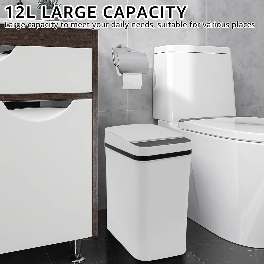 Smart 12L Touchless Infrared Trash Can – Waterproof Automatic Bin for Kitchen & Bath Noels Strive