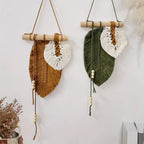 Handmade Boho Macrame Leaf Wall Hanging – Woven Fiber Art Tapestry for Bedroom Decor Noels Strive