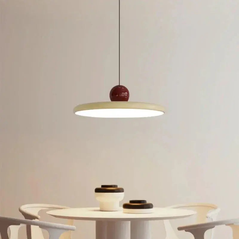 Nordic Cream Flying Saucer Pendant Light – Modern Hanging Lamp for Bedroom & Dining Noels Strive