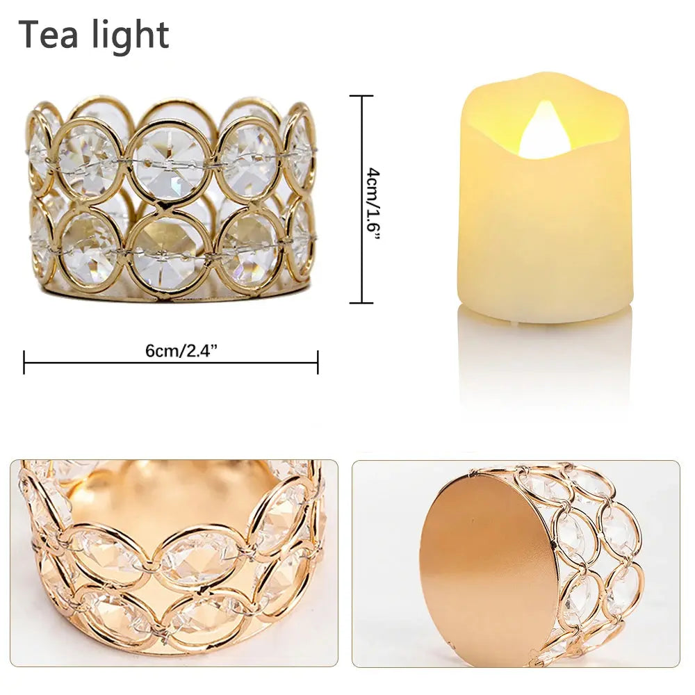 Elegant Crystal Tea Light Candle Holder Set – Luxury Table Decor for Home & Weddings Noels Strive