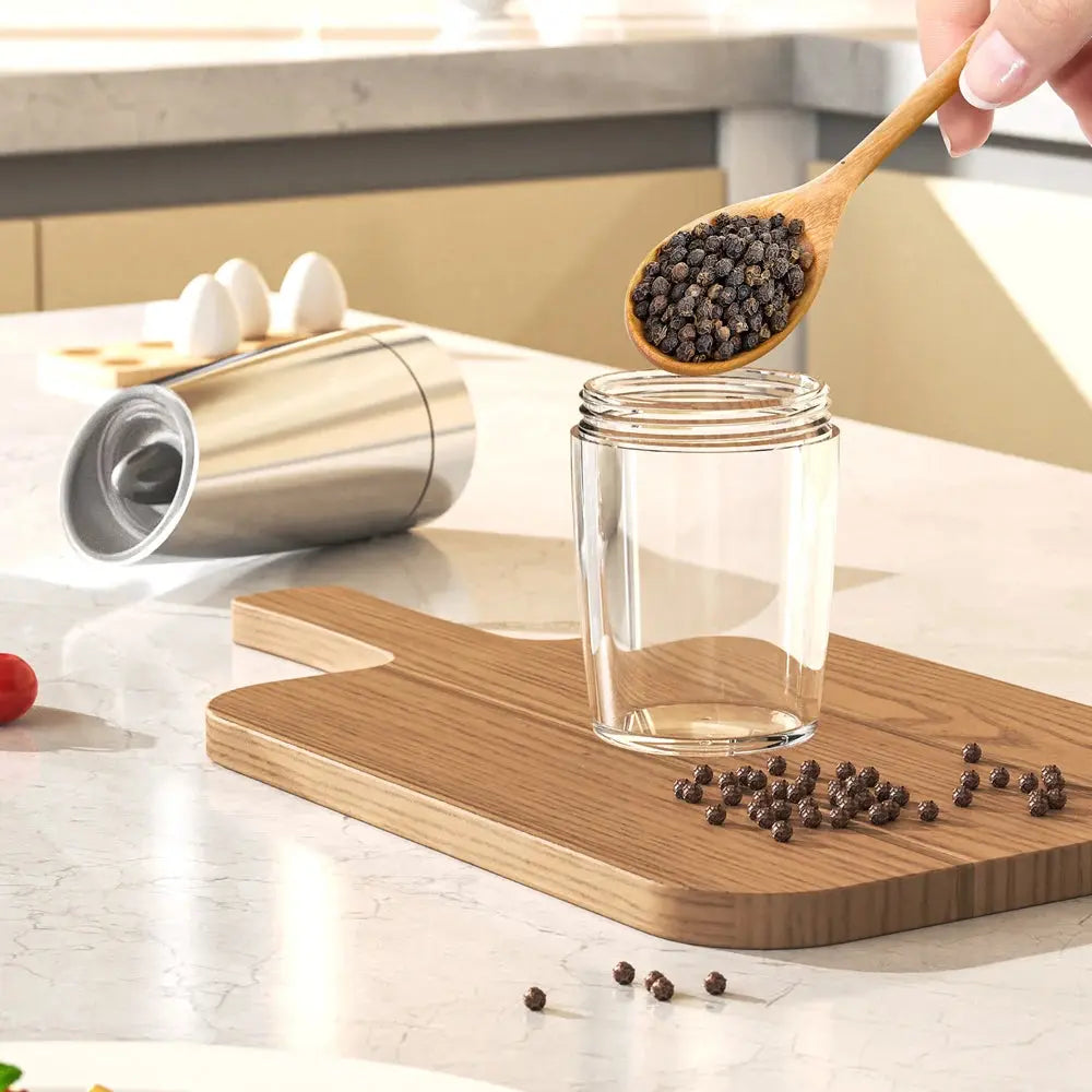 Automatic Electric Salt & Pepper Grinder Set – Adjustable Spice Mill with LED Light Noels Strive