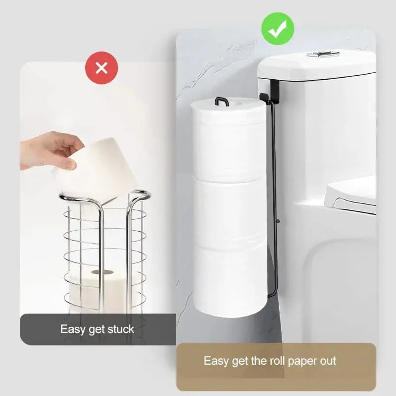 Wall Mounted Toilet Paper Holder with Storage – Self-Adhesive Bathroom Tissue Organizer Noels Strive