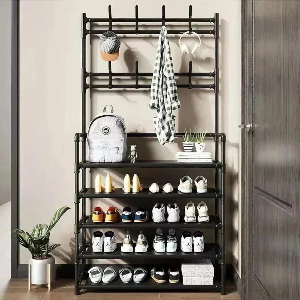Multi-Layer Floor-Standing Shoe & Coat Rack – DIY Storage Organizer for Entryway Noels Strive