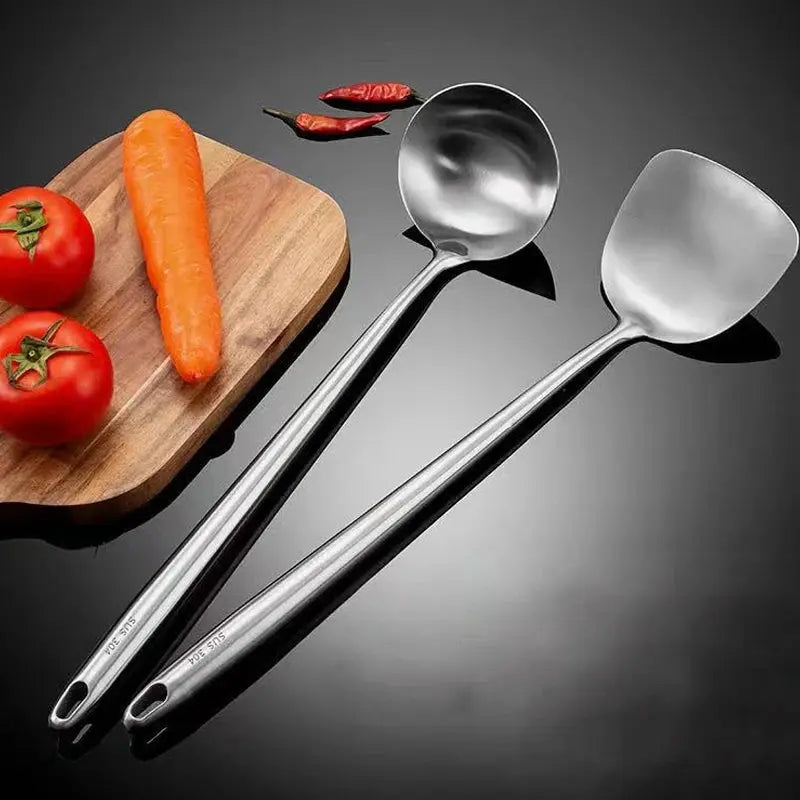 Premium 304 Stainless Steel Wok Spatula & Ladle – Professional Kitchen Utensil Set Noels Strive