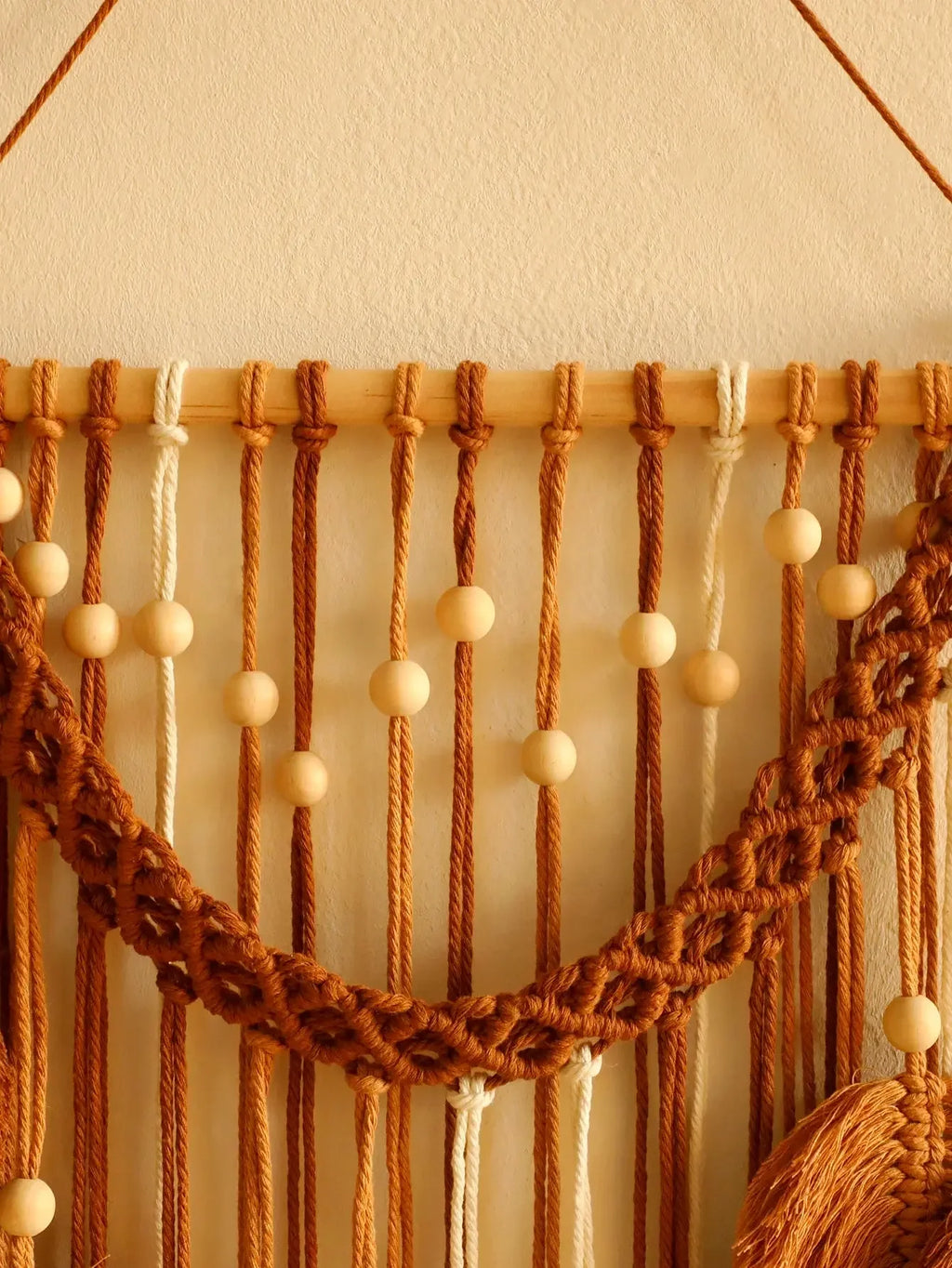 Handmade Boho Leaf Macrame Tapestry – Aesthetic Wall Art Decor for Home & Bedroom Noels Strive