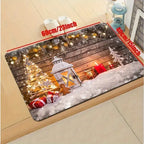 Christmas Snow Scene Kitchen Rug Set – 2-Piece Holiday Welcome Mat for Living Room Noels Strive