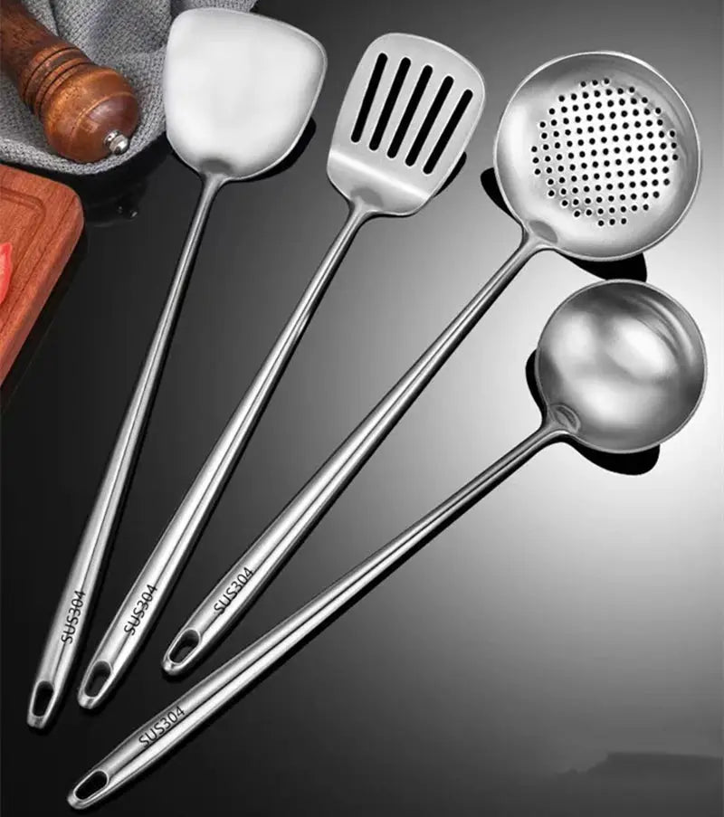 Premium 304 Stainless Steel Wok Spatula & Ladle – Professional Kitchen Utensil Set Noels Strive