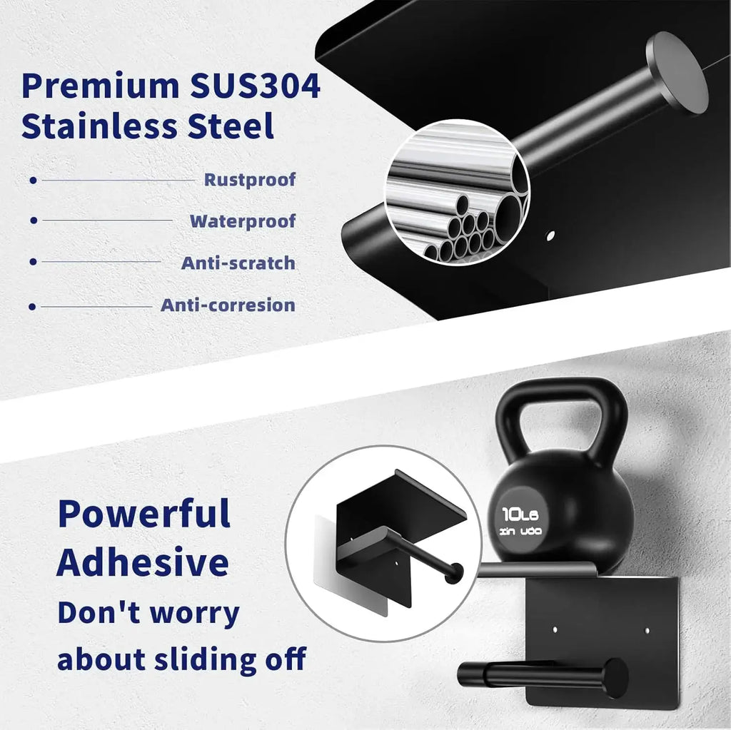 Self-Adhesive Stainless Steel Toilet Paper Holder with Phone Shelf – Wall-Mounted Organizer Noels Strive