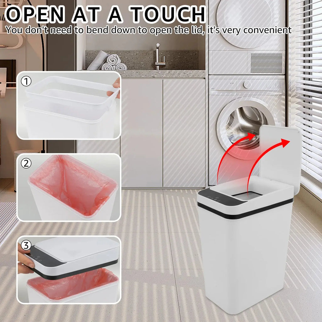 Smart 12L Touchless Infrared Trash Can – Waterproof Automatic Bin for Kitchen & Bath Noels Strive