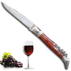 Laguiole Folding Pocket Knife – Portable Stainless Steel Steak Knife with Corkscrew Noels Strive