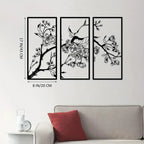 Modern 3-Piece Peach Blossom Metal Wall Art – Elegant Floral Decor for Home & Office Noels Strive