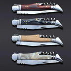 Laguiole Folding Pocket Knife – Portable Stainless Steel Steak Knife with Corkscrew Noels Strive
