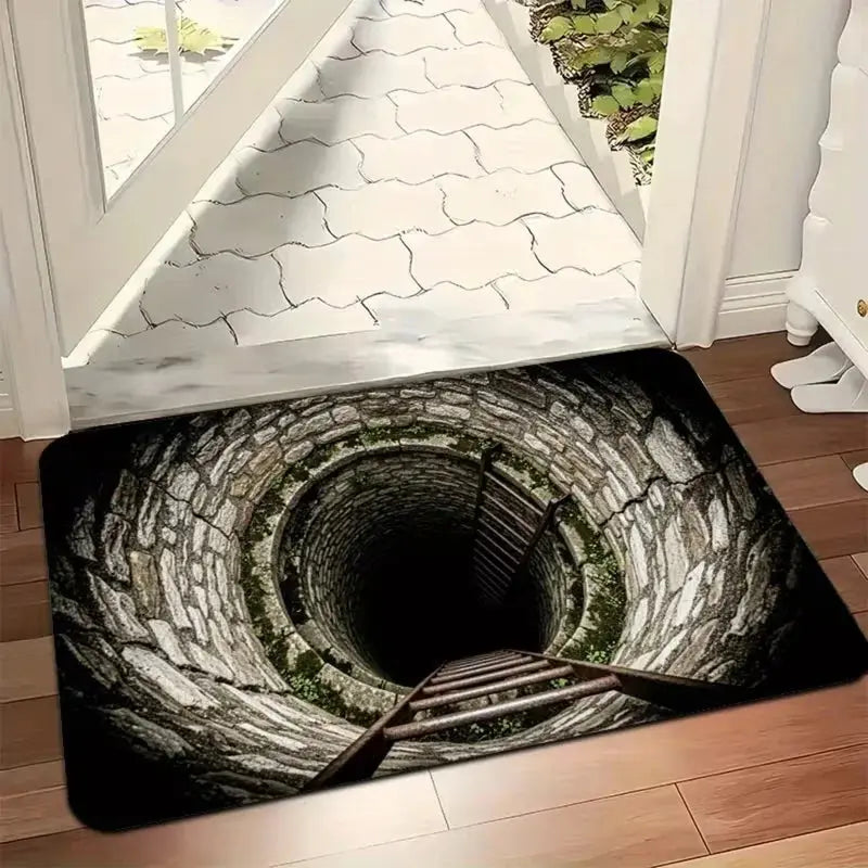 3D Visual Illusion City Pit Doormat – Realistic Non-Slip Entrance Mat for Home Living Room Noels Strive