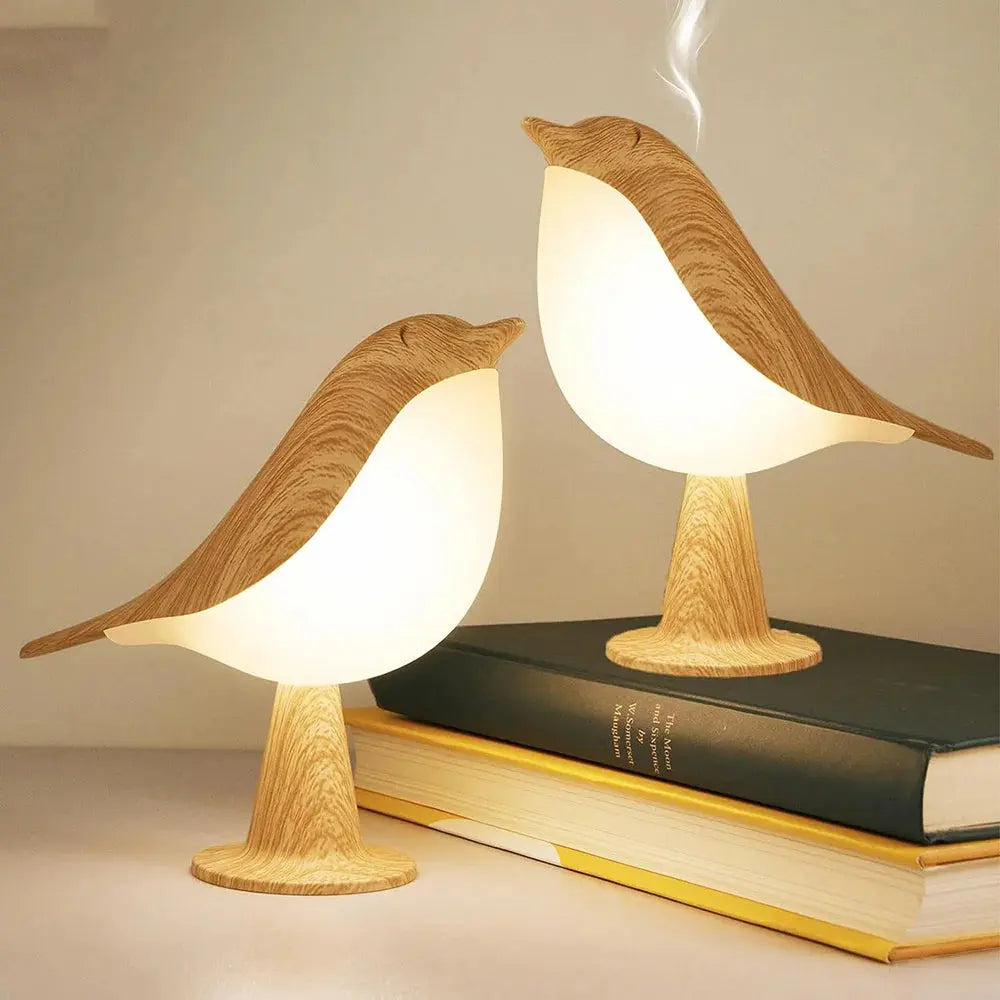 3-Color LED Cordless Bird Night Light – Dimmable Touch Control Living Room Lamp Noels Strive