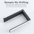 Self-Adhesive Black Matt Stainless Steel Toilet Paper Holder – Square No-Drill Tissue Rack Noels Strive
