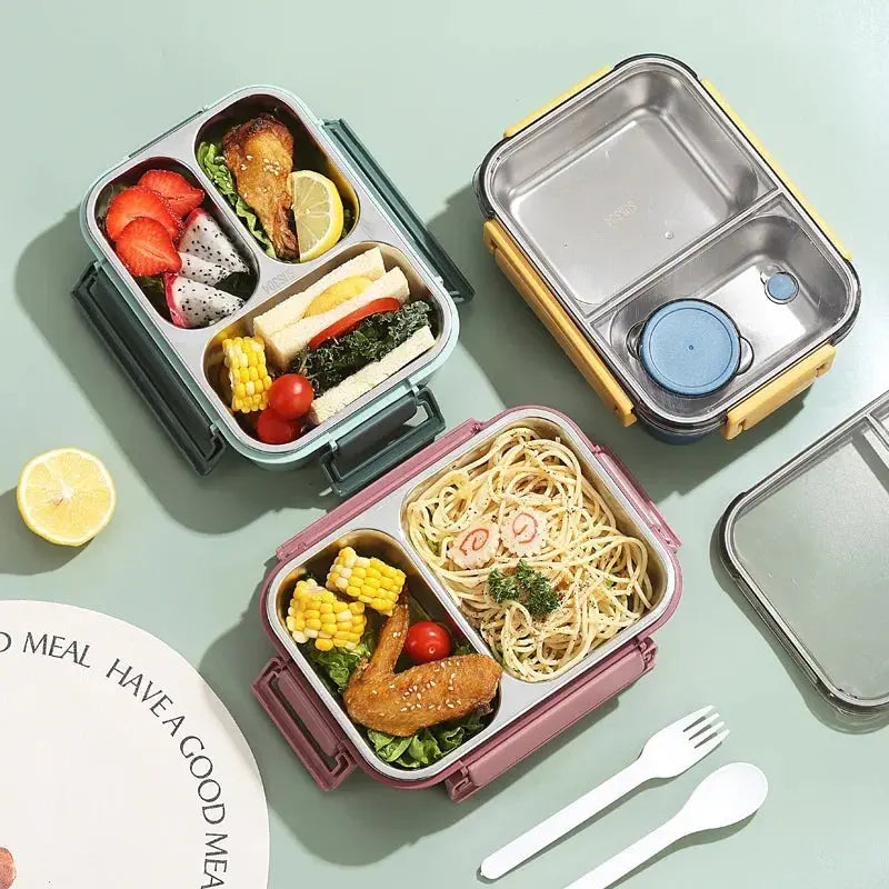 Premium 304 Stainless Steel Bento Box – Leakproof Lunch Container with Tableware Noels Strive