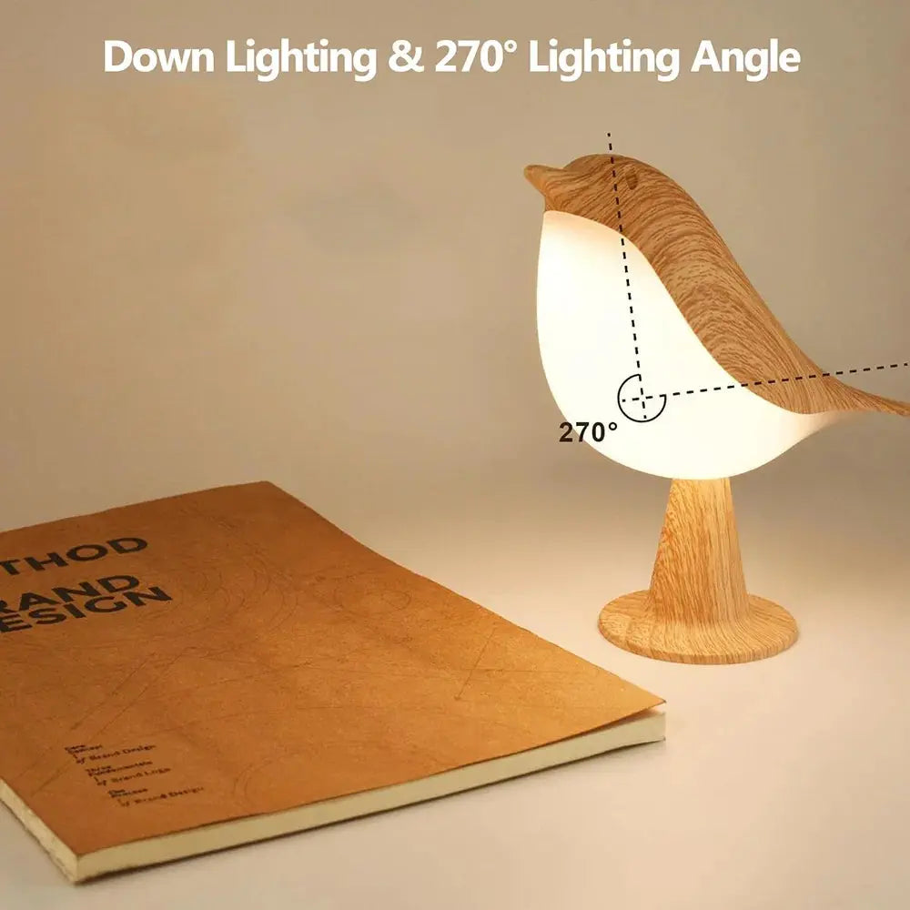 3-Color LED Cordless Bird Night Light – Dimmable Touch Control Living Room Lamp Noels Strive