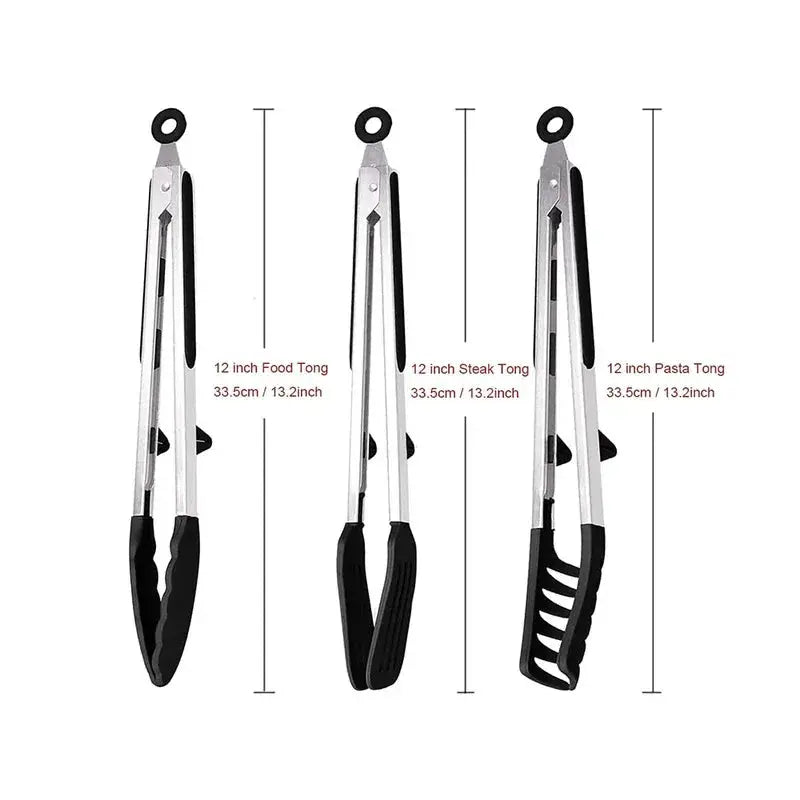 Premium Silicone Kitchen Tongs – Non-Stick Heat Resistant Serving Tongs for BBQ & Salad Noels Strive