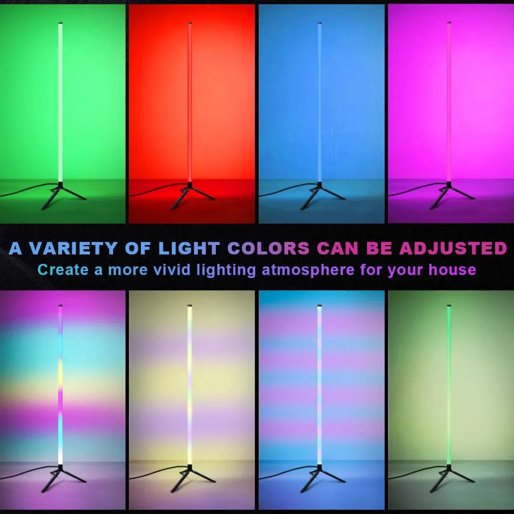 Smart APP Control Corner Floor Lamp – RGB Music Sync Standing Light for Living Room Noels Strive