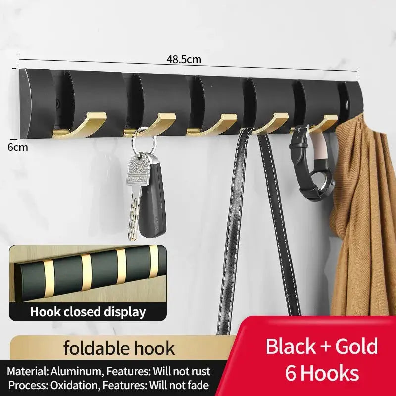 Modern Folding Door Hooks – Nail-Free Wall Rack for Towels, Coats & Kitchen Gear Noels Strive
