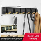 Modern Folding Door Hooks – Nail-Free Wall Rack for Towels, Coats & Kitchen Gear Noels Strive
