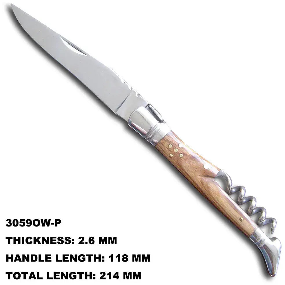 Laguiole Folding Pocket Knife – Portable Stainless Steel Steak Knife with Corkscrew Noels Strive