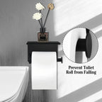 Self-Adhesive Stainless Steel Toilet Paper Holder with Phone Shelf – Wall-Mounted Organizer Noels Strive