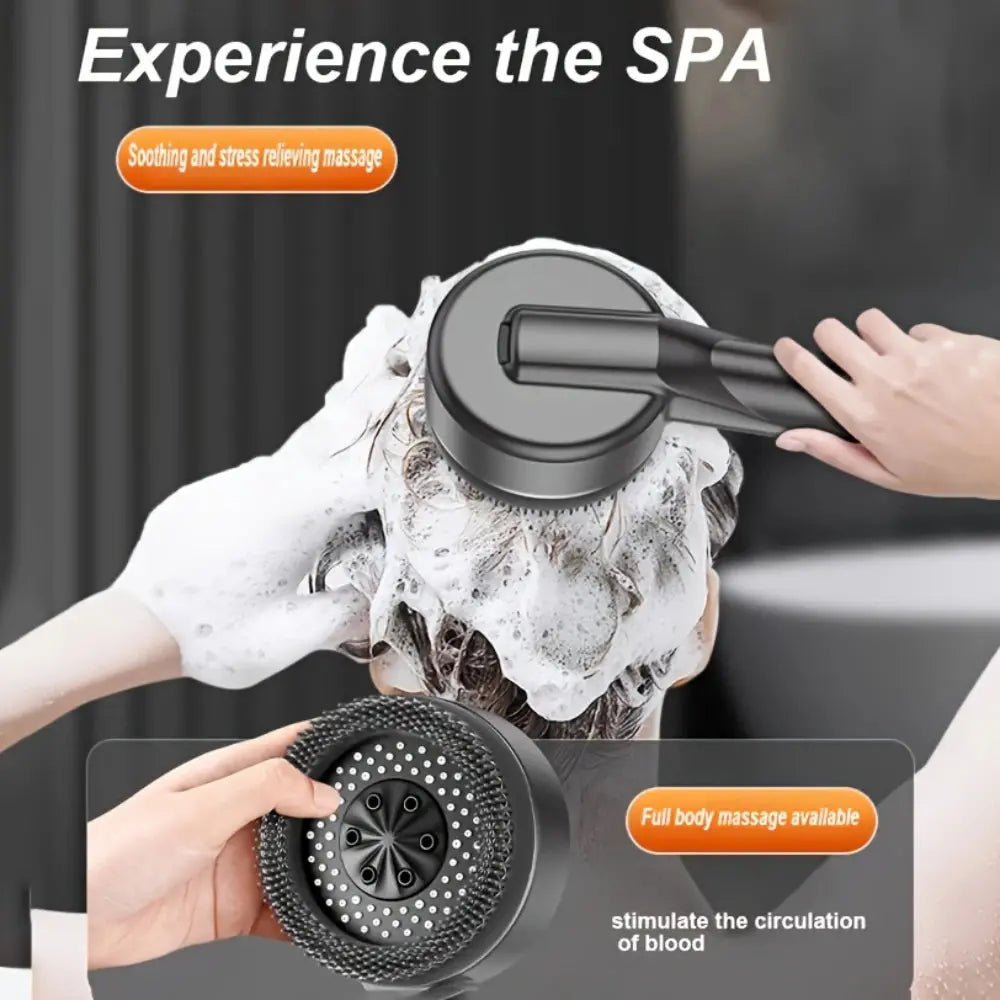 High Pressure 4-Mode Self-Cleaning Shower Head – Massage Silicone Brush & Filter Noels Strive